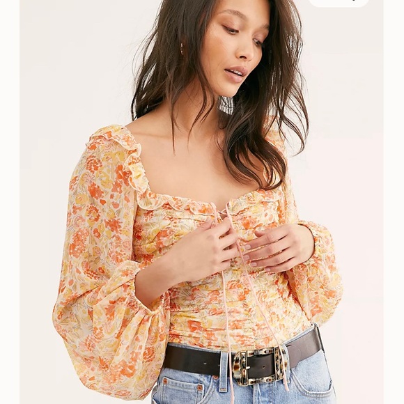 Free People Mabel Printed Top size small - Picture 2 of 3